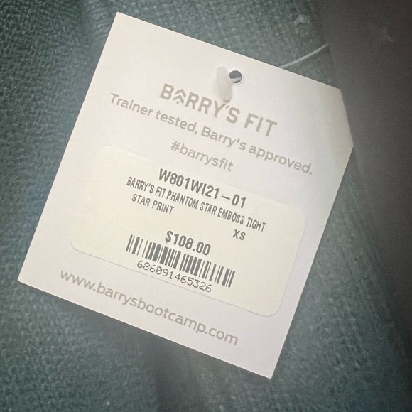 Barry’s Fit Phantom Star Emboss Tight Sz XS NWT - Picture 2 of 4
